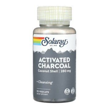 Кокосове активоване вугілля Solaray Activated Charcoal, Coconut 280mg - 90 рослинних капсул 2023-10-6959 фото