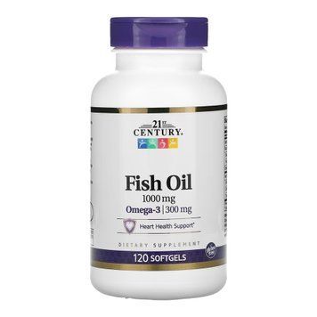 Риб'ячий жир 21st Century Fish Oil 1000 mg - 120 м'яких капсул 2023-10-7092 фото