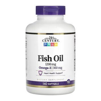 Риб'ячий жир 21st Century Fish Oil 1200 mg - 140 м'яких капсул 2023-10-7093 фото