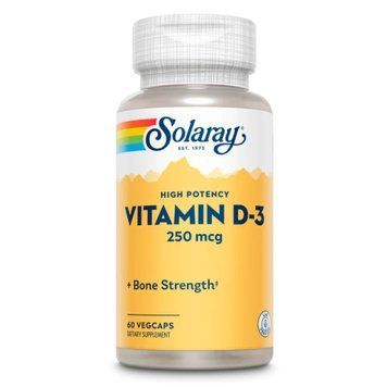 Вітамін D-3 високої сили Solaray Super Strength Vitamin D-3 250mcg - 60 капсул 2022-10-1800 фото