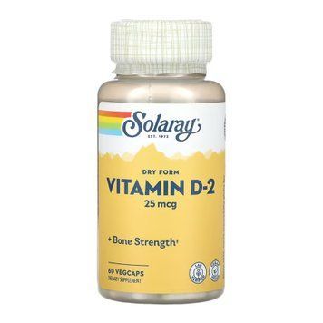 Вітамін D-2 Solaray Vitamin D-2 25 mcg - 60 рослинних капсул 2023-10-6764 фото