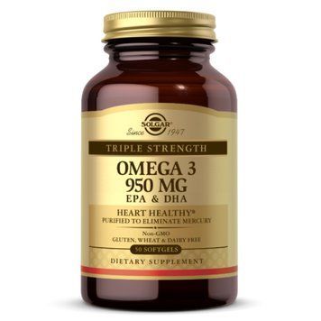 Омега-3 потрійна сила Solgar Triple Strength Omega 3 950 mg - 50 капсул 2022-10-2998 фото