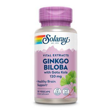 Екстракт гінгко білоба Solaray Ginkgo Biloba Extract One 120mg - 30 вег-капсул 2023-10-6737 фото