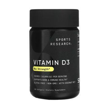 Вітамін D3 Sport Research Vitamin D3 10000IU - 120 м'яких капсул 2023-10-6655 фото