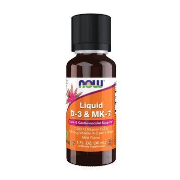 Рідкий вітамін D-3 та MK-7 Now Foods VIT D-3 & MK-7 Liquid - 30ml 2022-10-1426 фото