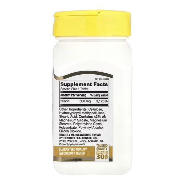 Ніацин вітамін B3 21st Century Niacin 500 mg - 100 таблеток 2023-10-7099 фото