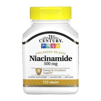 Ніацинамід 21st Century Niacinamide 500 mg - 110 таблеток 2023-10-7100 фото