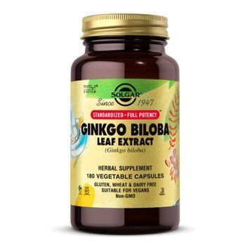 Екстракт листя гінгко білоба Solgar SFP Ginkgo Biloba Leaf Extract - 180 вег-капсул 2023-10-4145 фото