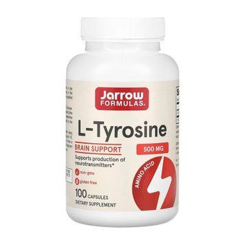 Л-Тирозин Jarrow Formulas L-Tyrosine 500 mg - 100 капсул 2023-10-6205 фото
