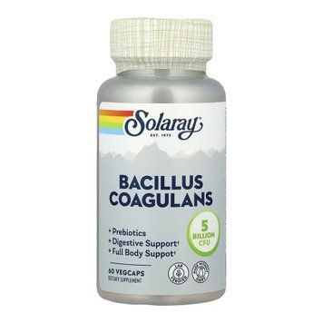 Пробіотик бацилус коагуланс Solaray Bacillus Coagulans 5 Billion CFU - 60 капсул 2023-10-6977 фото