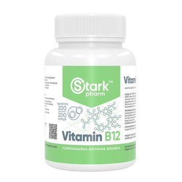 Вітамін B12 Stark Pharm Stark Vitamin B12 50 mg - 200 таблеток 100-41-3533968-20 фото