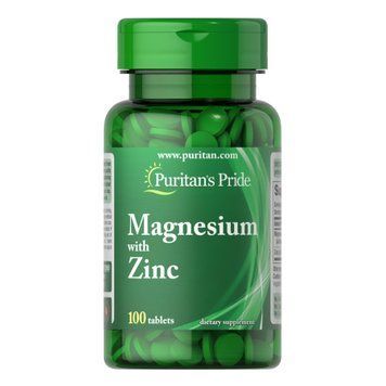Магній з цинком Puritans Pride Magnesium with Zinc - 100 таблеток 100-55-3617366-20 фото