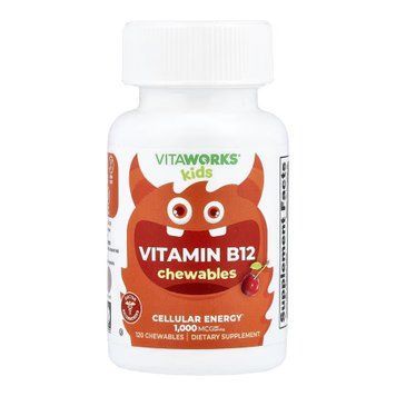 Дитячий вітамін B12 жувальний Lifeable VitaWorks Kids Vitamin B12 - 120 жувальних таблеток 2023-10-7242 фото