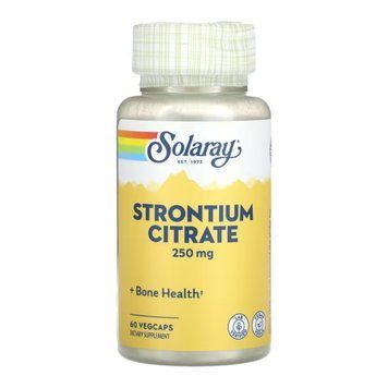 Цитрат стронцію Solaray Strontium Citrate 250mg - 60 рослинних капсул 2023-10-6784 фото