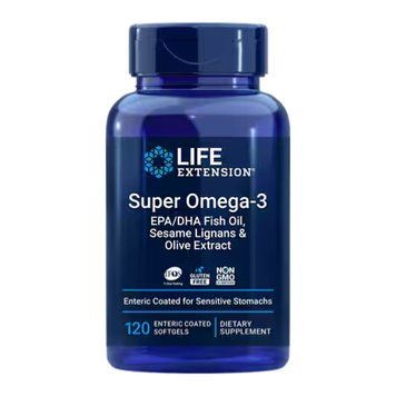 Супер Омега-3 в кишковорозчинній оболонці Life Extension Super Omega-3 EPA/DHA Fish Oil, Sesame Lignans & Olive Extract - 120 м'яких капсул 2023-10-2657 фото