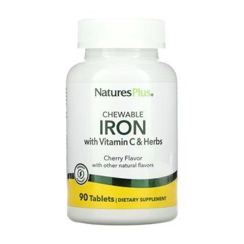 Залізо з вітаміном C та травами Nature's Plus Iron 27 mg with Vitamin C Herbs - 90 таблеток 2023-10-2361 фото