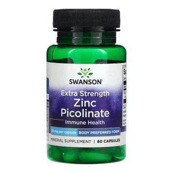 Піколінат цинку високої ефективності Swanson Extra Strength Zinc Picolinate Body Preferred Form - 60 капсул 2023-10-4068 фото