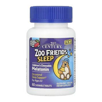 Дитячий комплекс для сну 21st Century Zoo Friends Sleep - 60 жувальних таблеток 2023-10-7111 фото