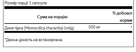 Гірка диня Swanson Bitter Melon 500 mg - 60 капсул 100-78-2894334-20 фото