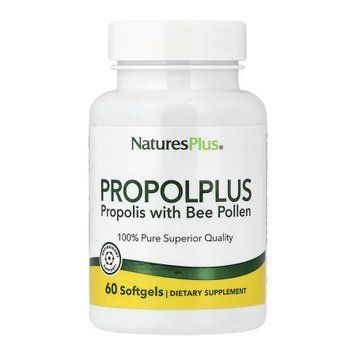 Прополіс Плюс з бджолиним пилком у м'яких капсулах Nature's Plus Propolplus, Propolis with Bee Pollen - 60 м'яких капсул 2023-10-6840 фото