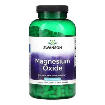 Магній Swanson Magnesium Oxide 200mg - 500 caps 2023-10-4069 фото