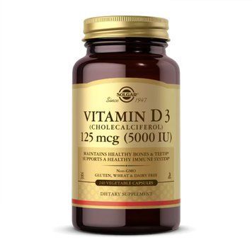 Вітамін D3 (холекальциферол) Solgar Vitamin D3 (Cholecalciferol) 126 mcg (5,000 IU) - 240 капсул 2024-11-0726 фото