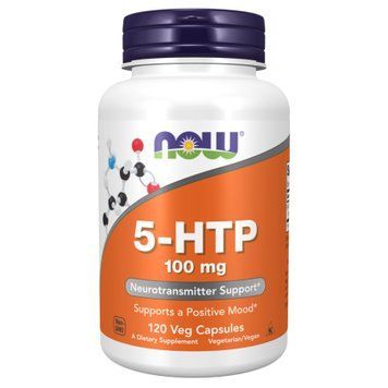 5-HTP 100 мг NOW Foods, 120 рослинних капсул 100-50-7484299-20 фото