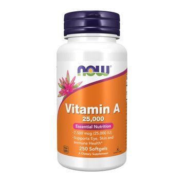 Вітамін A 25 000 МО Now Foods Vitamin A 25,000 IU - 250 м'яких капсул 2023-10-2504 фото