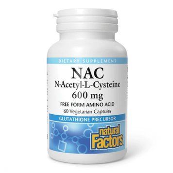 N-ацетилцистеїн Natural Factors N-Acetyl-L-Cysteine Amino Acid 600mg - 60 рослинних капсул 2023-10-3830 фото