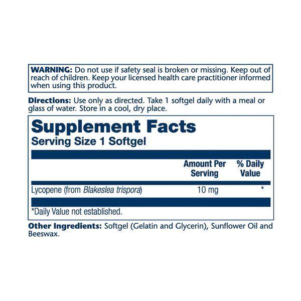 Лікопін Solaray Lycopene 10mg - 60 капсул 2023-10-6994 фото