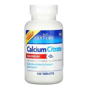 Цитрат кальцію + D3 Макс 21st Century Calcium Citrate + D3 Max - 120 таблеток 2023-10-7119 фото