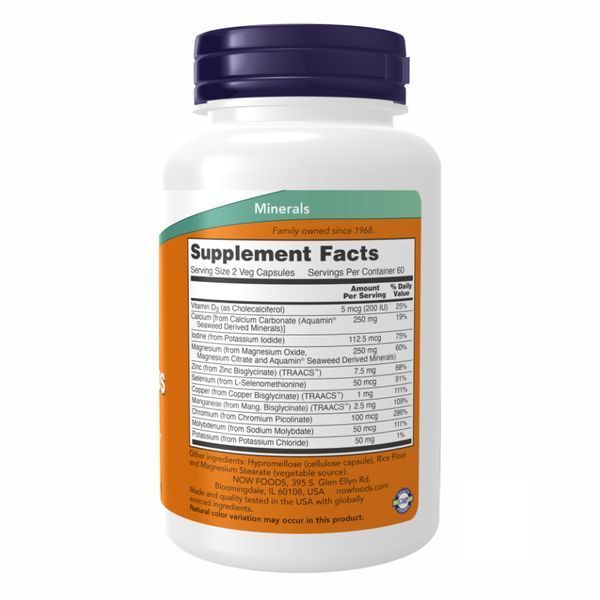 Комплекс мінералів повного спектру Now Foods Full Spectrum Mineral Caps - 120 рослинних капсул 2022-10-0046 фото