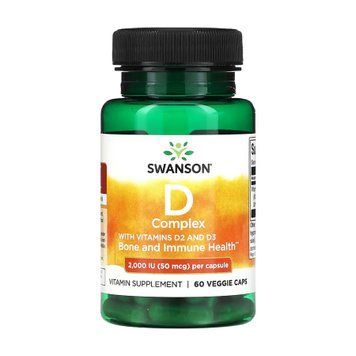 Комплекс вітамінів D2 та D3 Swanson D Complex D2 and D3 2000iu (50mcg) - 60 капсул 100-65-8152362-20 фото