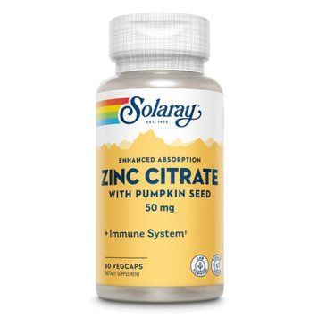 Цитрат цинку Solaray Zinc Citrate 50mg - 60 рослинних капсул 2022-10-2448 фото