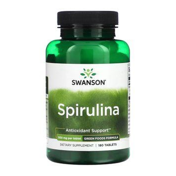 Спіруліна Swanson Spirulina 500mg - 180 таблеток 2023-10-4060 фото