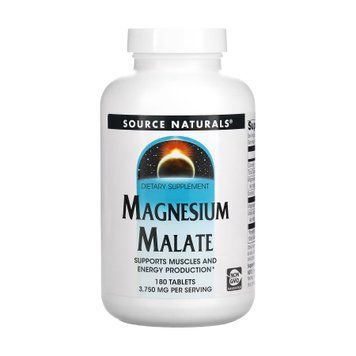 Малат магнію Source Naturals Magnesium Malate 1250 mg - 180 таблеток 2023-10-2678 фото