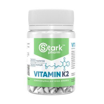 Вітамін K-2 Stark Pharm Vitamin K-2 - 200 таблеток 2023-10-3745 фото