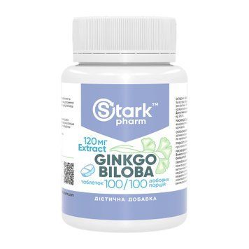 Екстракт Гінкго Білоба Stark Pharm Ginkgo Biloba Extract 120mg - 100 таблеток 2024-11-0526 фото