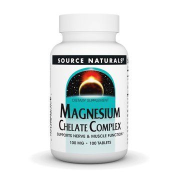 Хелатний комплекс магнію Source Naturals Magnesium Chelate Complex 100mg - 100 таблеток 2023-10-2680 фото