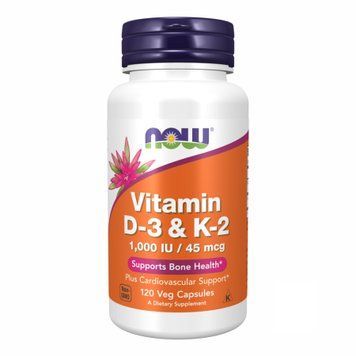 Вітамін D-3 та K2 Now Foods Vitamin D-3 & K2 1000 IU - 120 вег-капсул 100-52-9428809-20 фото
