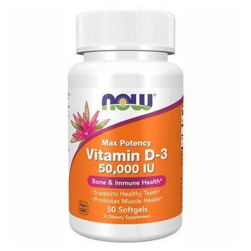 Вітамін D-3 Now Foods VIT D-3 50,000 IU - 50 м'яких капсул 2022-10-0913 фото