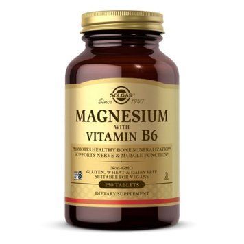 Магній з вітаміном B6 Solgar Magnesium with Vitamin B6 - 250 таблеток 2023-10-3676 фото