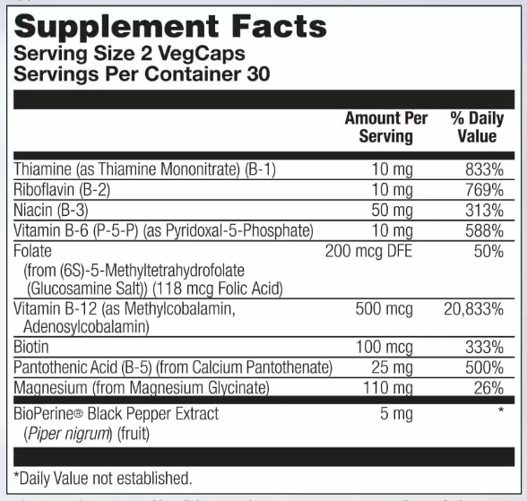Гліцинат магнію для зняття стресу KAL Stress B Magnesium Glycinate - 60 рослинних капсул 2022-10-1013 фото