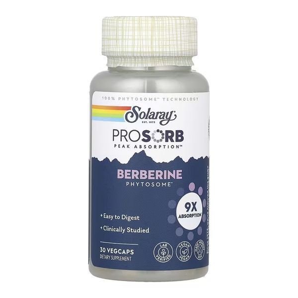 Берберин Solaray Prossorb Berberine 9x - 30 капсул 2023-10-6983 фото