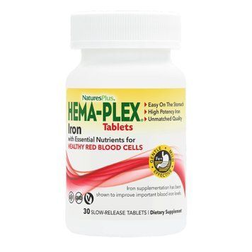 Комплекс заліза для кровотворення Nature's Plus Hema-Plex - 30 таблеток тривалого вивільнення 2022-10-2841 фото