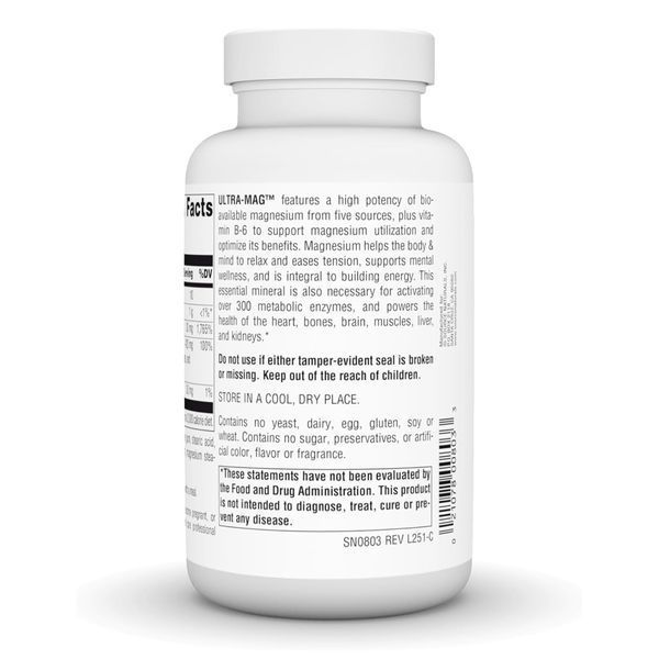Магній Source Naturals Ultra-Mag Magnesium Complex - 120 tabs 2022-10-1304 фото