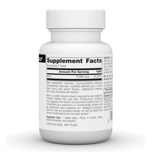 Швидкорозчинний біотин Source Naturals Biotin Fast Melt 10000 mcg - 60 таблеток 2023-10-5122 фото