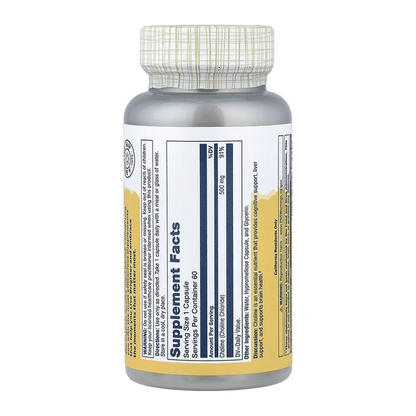 Холін Solaray Choline 500mg - 60 капсул 2024-11-1048 фото