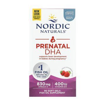 Омега-3 для вагітних Полуниця Nordic Naturals Prenatal DHA - 90 м'яких капсул 2023-10-5948 фото