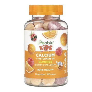 Дитячий кальцій + вітамін D у желейках Lifeable Calcium + Vitamin D Kids - 60 желейок 2023-10-7269 фото